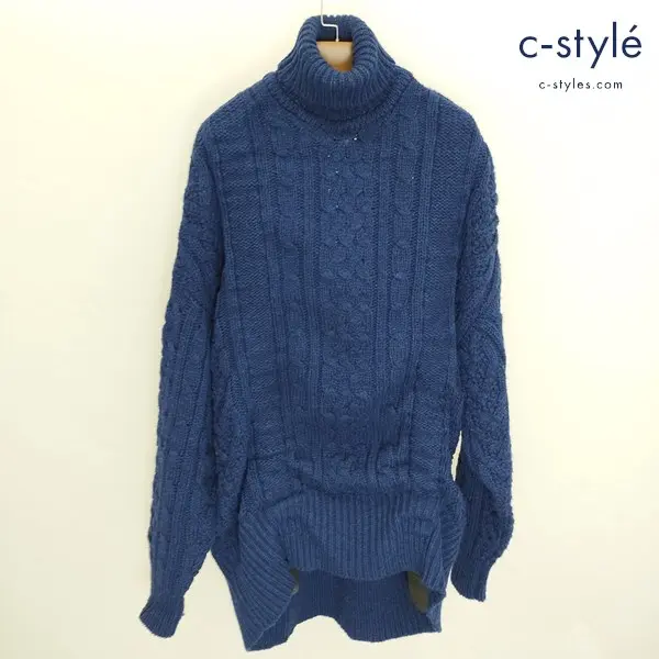 noir Kei ninomiya ノワールケイニノミヤ ケーブルニットプルオーバー S ブルー系 ウール100% レディース