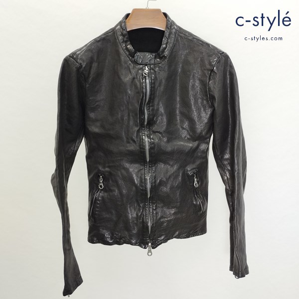 BACKLASH ISAMU KATAYAMA シングルライダースジャケット M 黒 1151-02 水牛革 日本製 長袖 レザージャケット