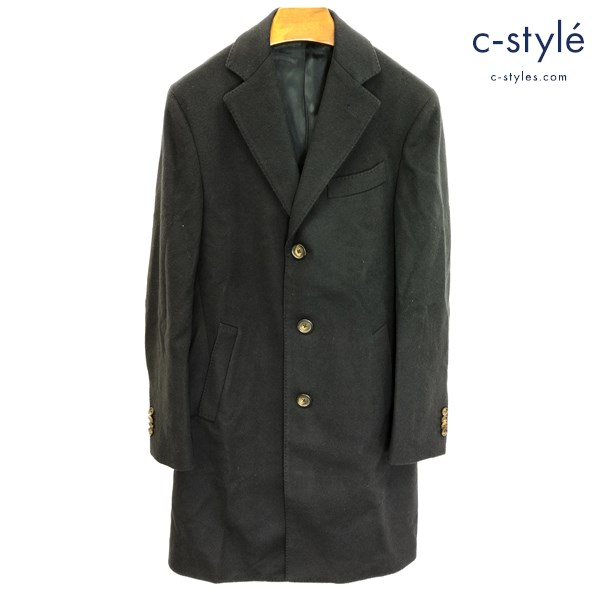 LARDINI ラルディーニ ウールチェスターコート 44 ネイビー 3B JL23636AQ イタリア製 ステッチ