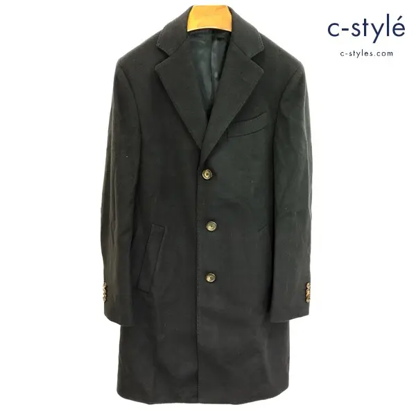 LARDINI ラルディーニ ウールチェスターコート 44 ネイビー 3B JL23636AQ イタリア製 ステッチ