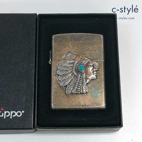 ZIPPO ジッポー 1992年製 インディアンチーフ INDIAN CHIEF オイルライター シルバー 立体 喫煙具