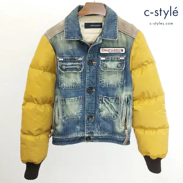 DSQUARED2 ディースクエアード ニット&ダウン切替デニムジャケット 48 マルチカラー 71AMO46 イタリア製