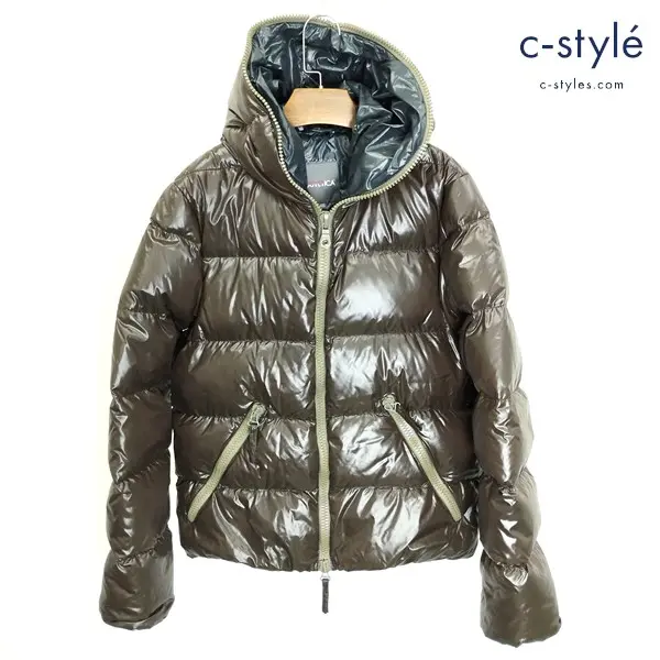 DUVETICA デュベティカ ダウンジャケット 46 ブラウン G-32-003 D90-201 フード 長袖