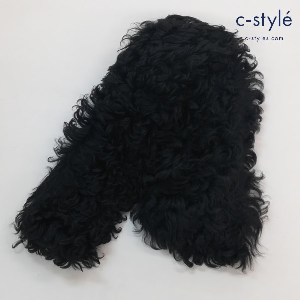 ANN DEMEULEMEESTER アンドゥムルメステール ファーマフラー ブラック ベルギー製 レディース