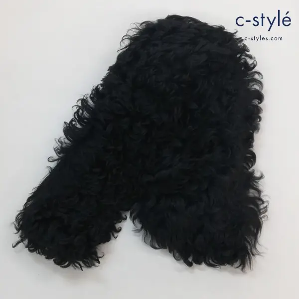 ANN DEMEULEMEESTER アンドゥムルメステール ファーマフラー ブラック ベルギー製 レディース