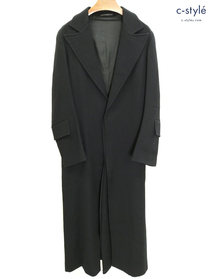 Y’s ワイズ チェスターコート ブラック ロングコート YH-C04-109 ウール100 日本製