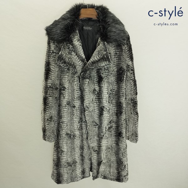 TORNADO MART トルネードマート クロコ柄 ロングファーコート L グレー系 TCT-6510