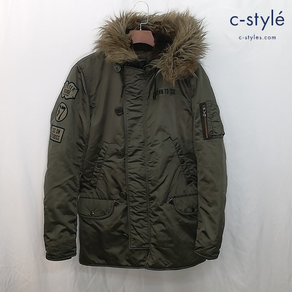 HYSTERIC GLAMOUR N-3B フライトジャケット M カーキ系 4AC-0242 プリマロフト フード ファー ワッペン
