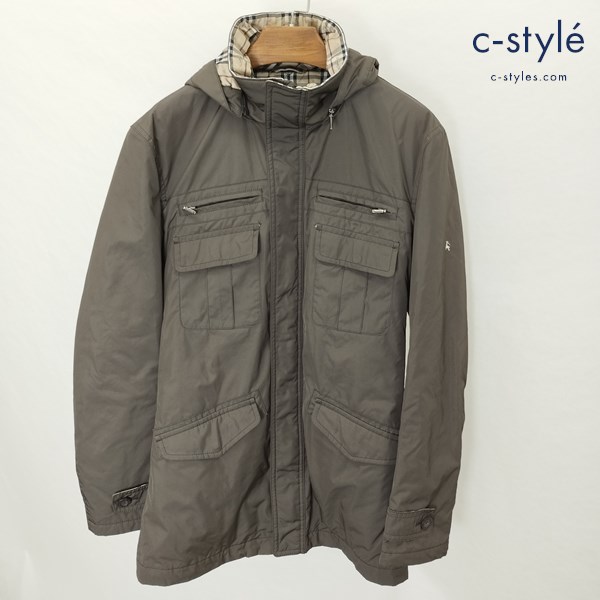 BURBERR BLACK LABEL バーバリーブラックレーベル ミニタリージャケットコート L ブラウン