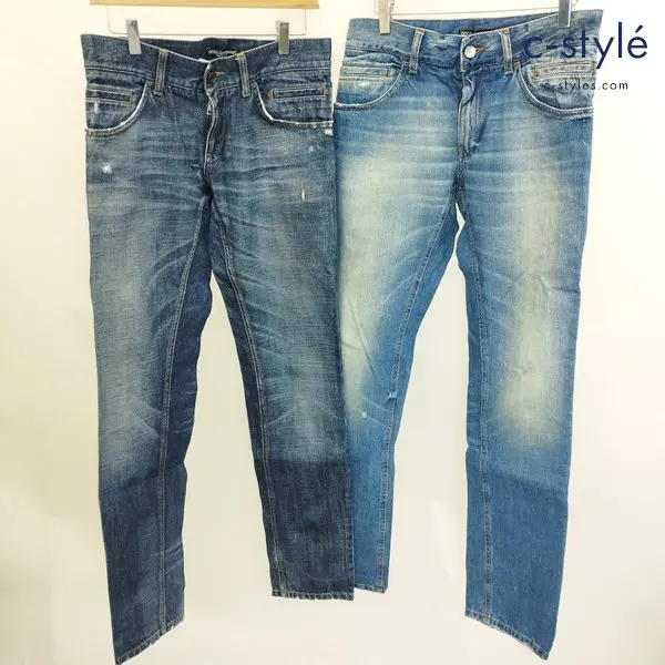 DOLCE&GABBANA ドルチェアンドガッバーナ デニムパンツ ストレート 16 44 プレート加工 12 46 インディゴ