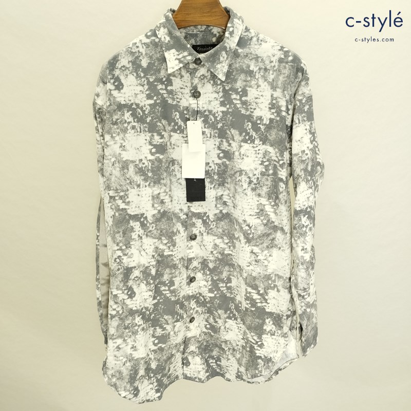 TORNADO MART トルネードマート シャドーハウンドトゥースロングシャツ M ホワイト系×グレー系 長袖