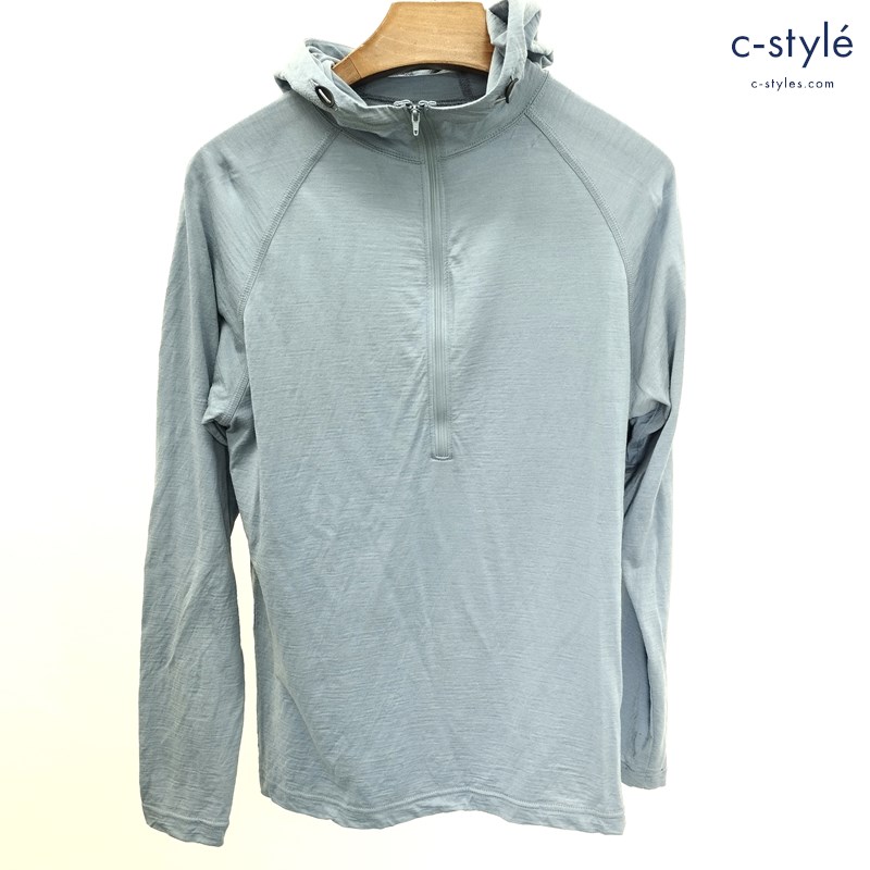 山と道 ヤマトミチ 100% Merino Light Hoody S ブルー系 メリノ フーディー ハーフジップ 薄手 UNISEX