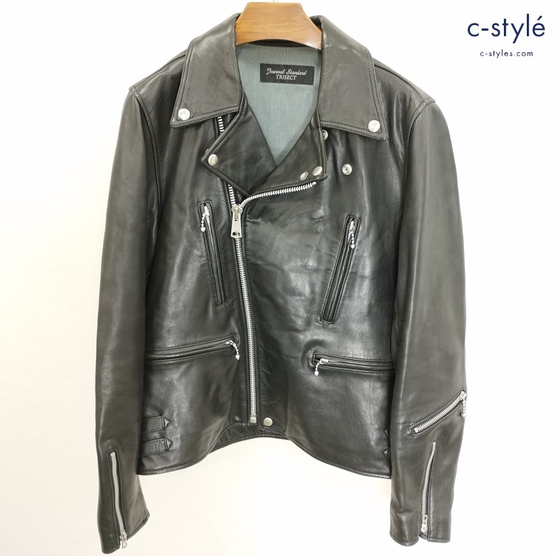 JOURNAL STANDARD ジャーナル スタンダード TRISECTダブルライダースジャケット L ブラック 羊革 レザー