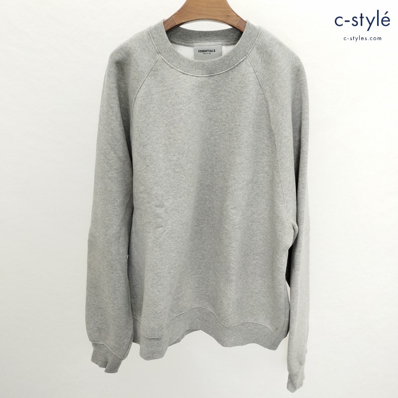 FOG ESSENTIALS エフオージーエッセンシャルズ 長袖 スウェット トレーナー M グレー 裏起毛 背面ロゴ