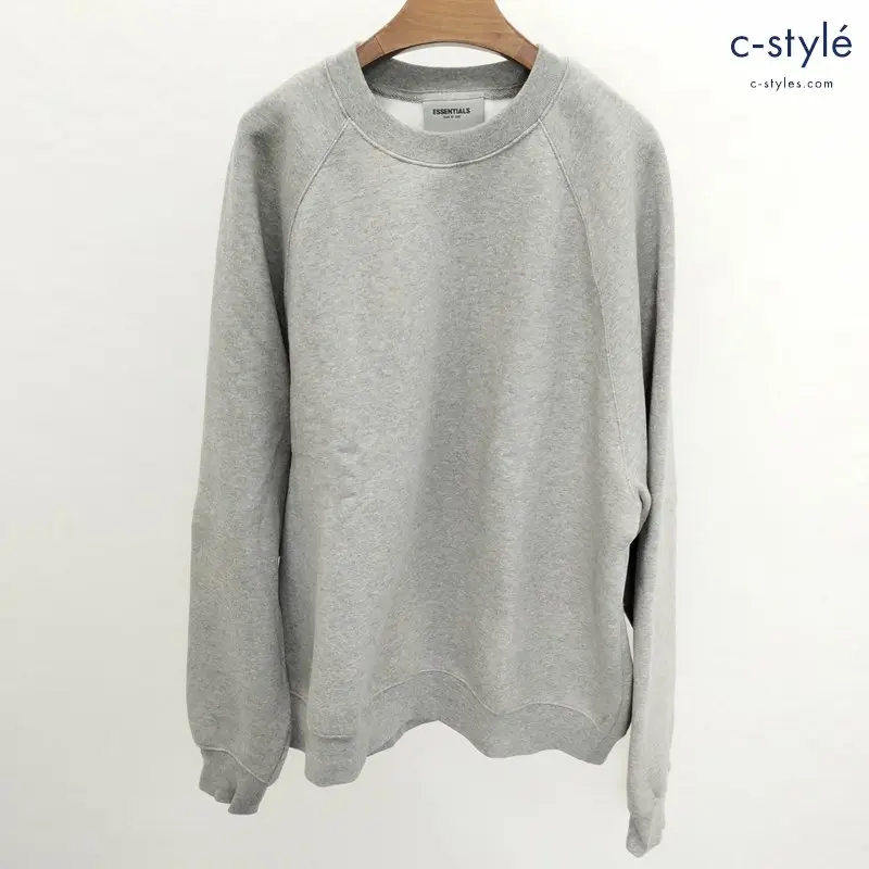 FOG ESSENTIALS エフオージーエッセンシャルズ 長袖 スウェット トレーナー M グレー 裏起毛 背面ロゴ