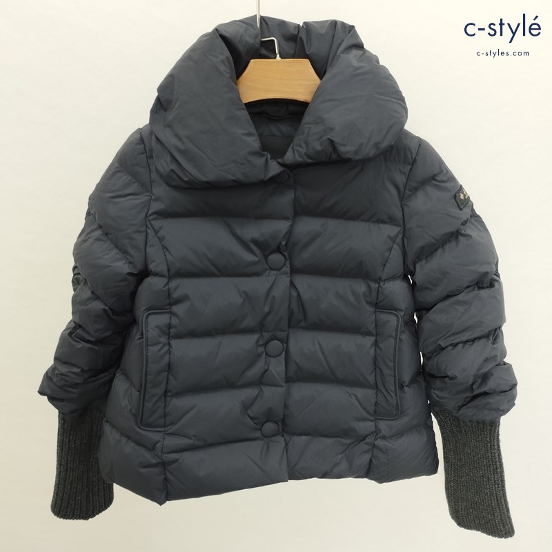 TATRAS タトラス ビッグカラーダウンジャケット 140/68 ブラック 切替ニット キッズ 男の子 女の子