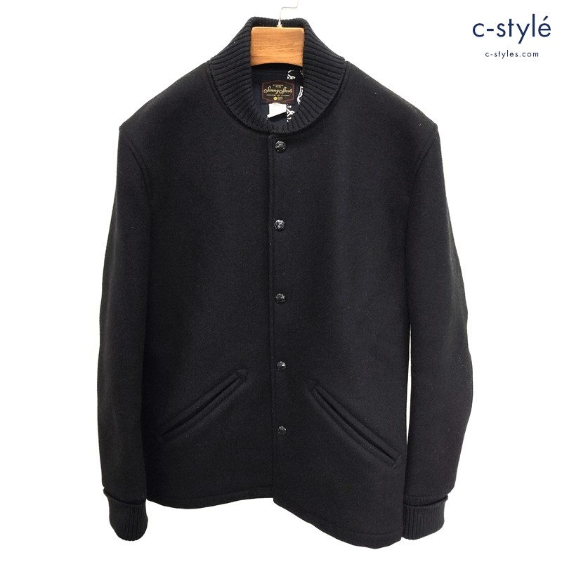 Sunny Sports サニースポーツ バーシティジャケット L ブラック スタジャン ウール 裏地ペイズリー