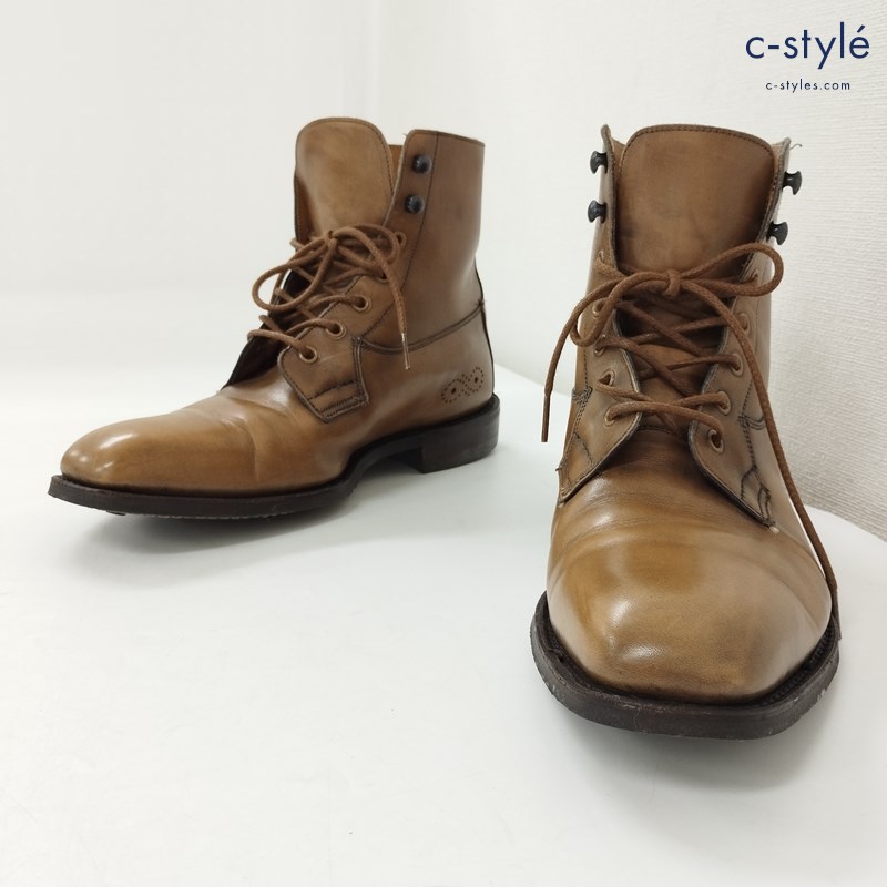 Tricker’s for Paul Smith トリッカーズ ポールスミス 別注レースアップブーツ 8.5 ベージュ系 M7225
