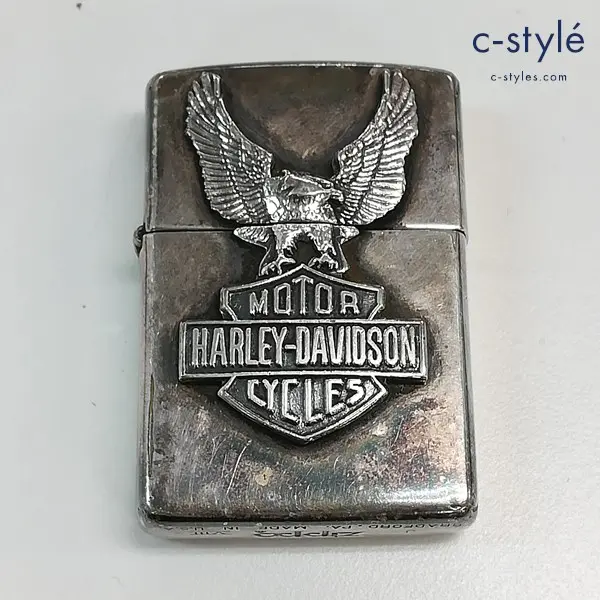 ZIPPO ジッポー 1992年製 HARLEY-DAVIDSON MOTOR CYCLES オイルライター シルバー 立体エンブレム