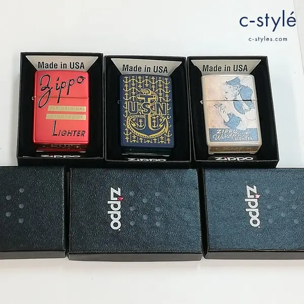 ZIPPO ジッポー オイルライター WINDPROOF USN Windy ウィンディ 喫煙具 計3点