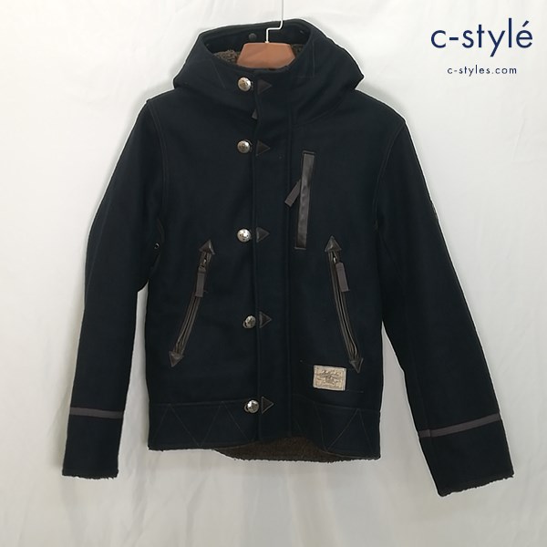 AVIREX TYPE N-3B メルトンウールジャケット M ネイビー系 裏ボア フライトジャケット 6122062