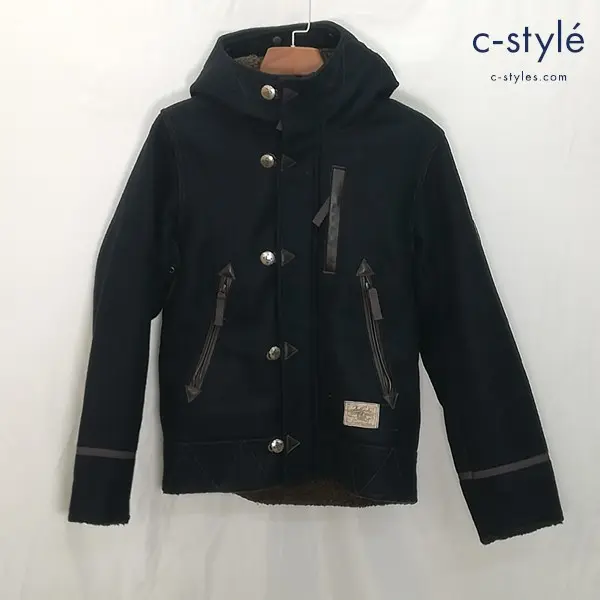 AVIREX TYPE N-3B メルトンウールジャケット M ネイビー系 裏ボア フライトジャケット 6122062