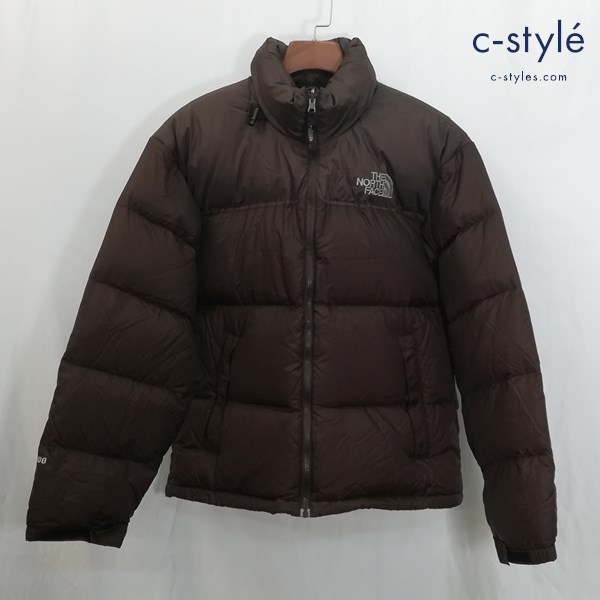 THE NORTH FACE ザノースフェイス ダウンジャケット M ブラウン ロゴ刺繍 長袖