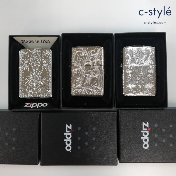 ZIPPO ジッポー オイルライター アラベスク 総柄 喫煙具 計3点