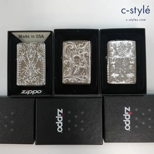 ZIPPO ジッポー オイルライター アラベスク 総柄 喫煙具 計3点