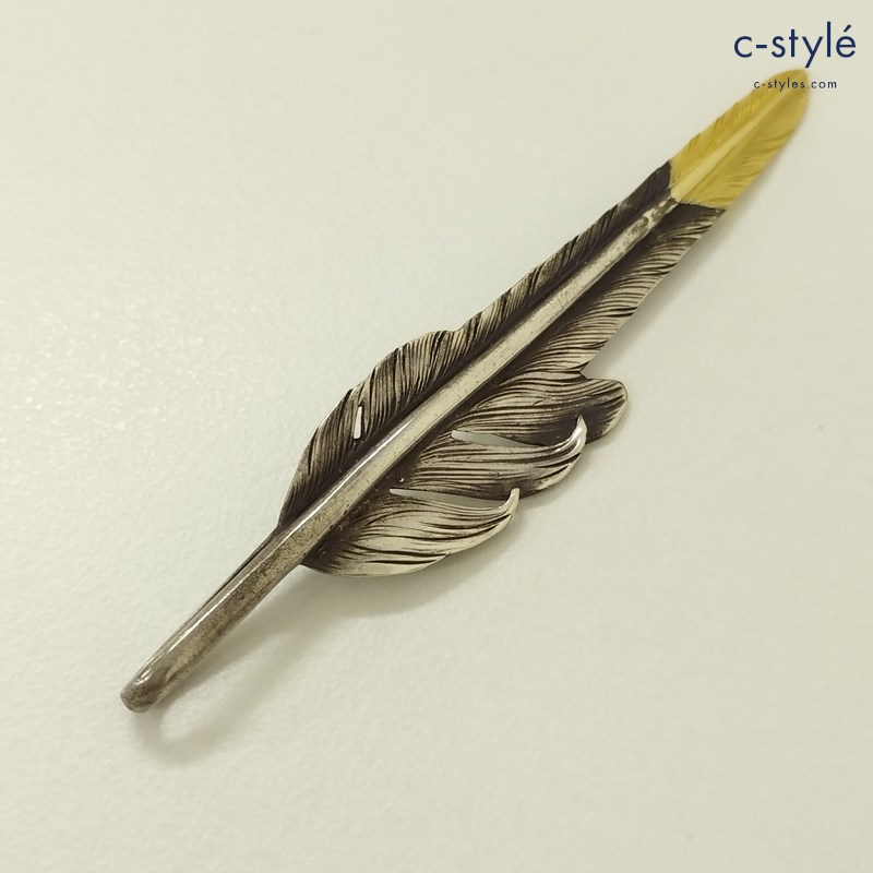 LARRY SMITH ラリースミス KAZEKIRI FEATHER PENDANT シルバー×ゴールド No.5 18K GOLD ACCENT
