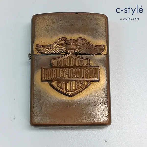 ZIPPO ジッポー HARLEY-DAVIDSON ハーレーダビッドソン オイルライター ゴールド 1993年製 立体ロゴ 喫煙具
