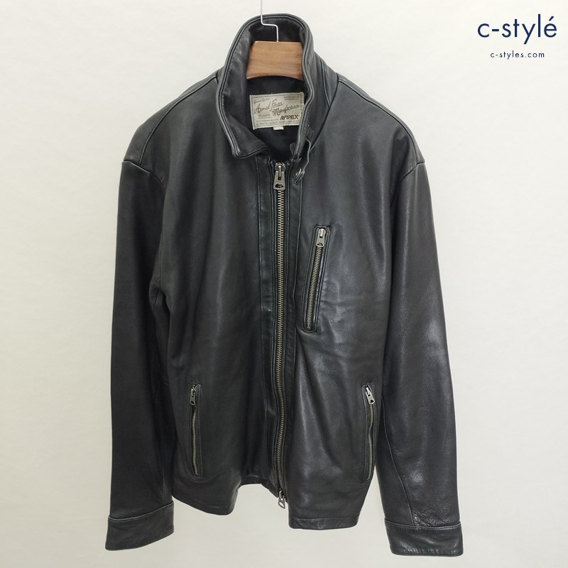 AVIREX アヴィレックス シングルライダース XL ブラック 6161063 羊革 ポリエステル100％