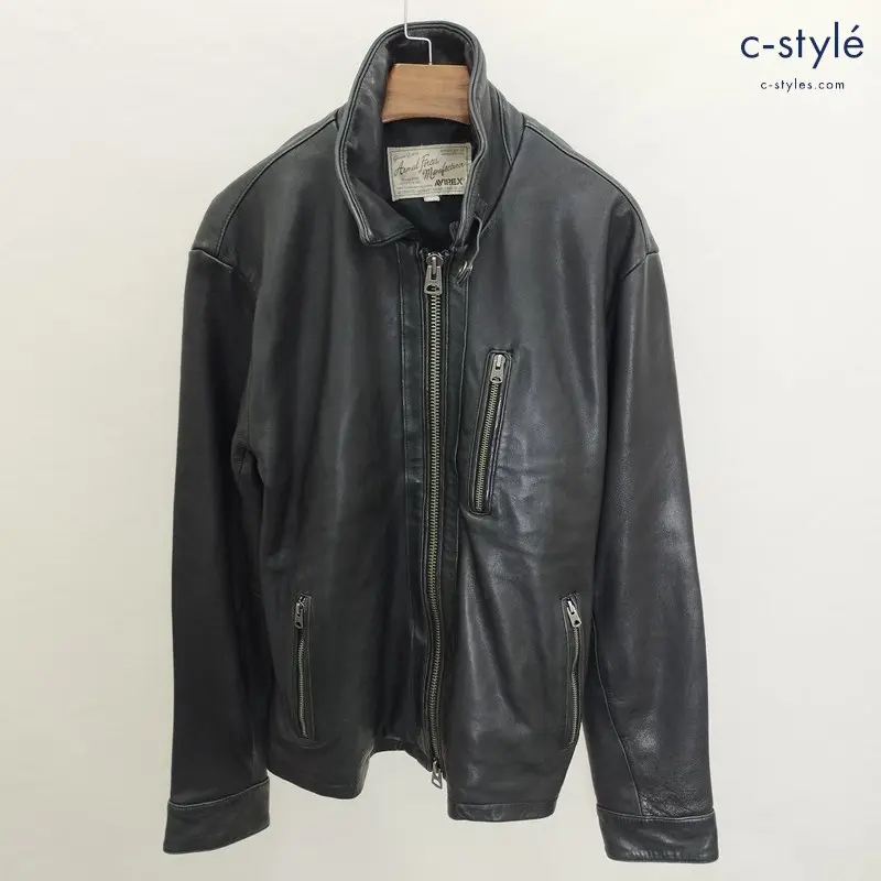 AVIREX アヴィレックス シングルライダース XL ブラック 6161063 羊革 ポリエステル100％