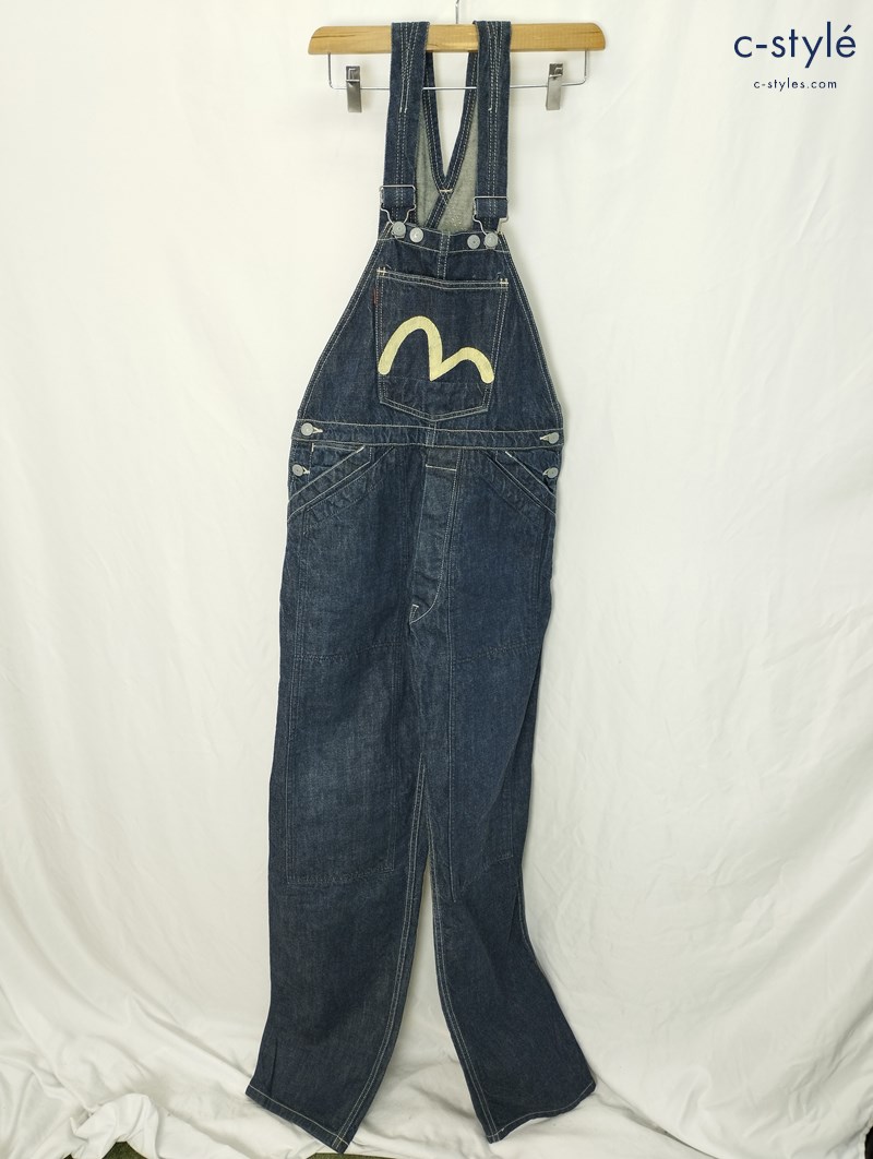 EVISU エヴィス オーバーオール 28 インディゴ 日本製 白カモメ オールインワン ダブルポケット