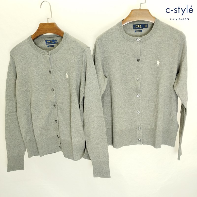 POLO RALPH LAUREN ポロ ラルフローレン カーディガン M グレー 長袖 綿100％