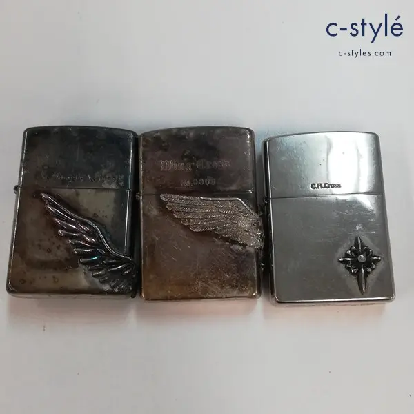 ZIPPO ジッポー オイルライター 2000年製 C.H.Cross 2005年製 Wing Cross THE Angel’s Wings 喫煙具 計3点