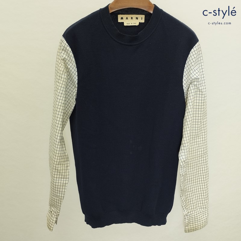 MARNI マルニ シャツスリーブニット 袖切替 46 マルチカラー M05HA0089 イタリア製