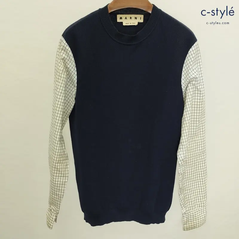 MARNI マルニ シャツスリーブニット 袖切替 46 マルチカラー M05HA0089 イタリア製