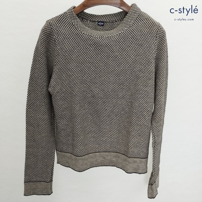 45R フォーティファイブアール ニット 2 茶系 長袖 5087112 綿100％ 日本製 小紋柄 レディース