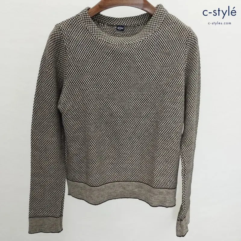 45R フォーティファイブアール ニット 2 茶系 長袖 5087112 綿100％ 日本製 小紋柄 レディース