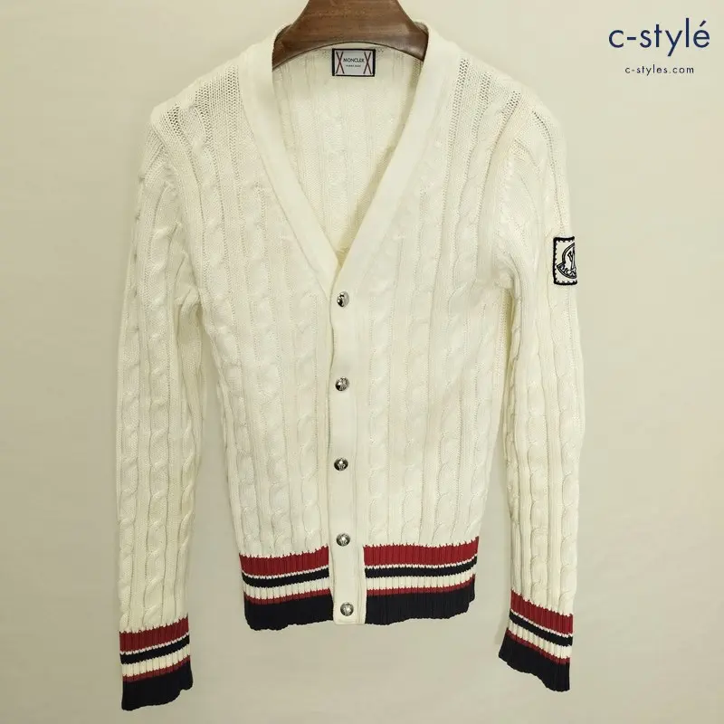 MONCLER モンクレール GAMME BLEU ガムブルー maglione tricot cardigan カーディガン XS ホワイト