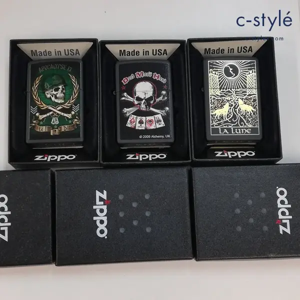 ZIPPO ジッポー オイルライター LA Lune ウルフ ドクロ トランプ APOCALYPSE 13 喫煙具 計3点