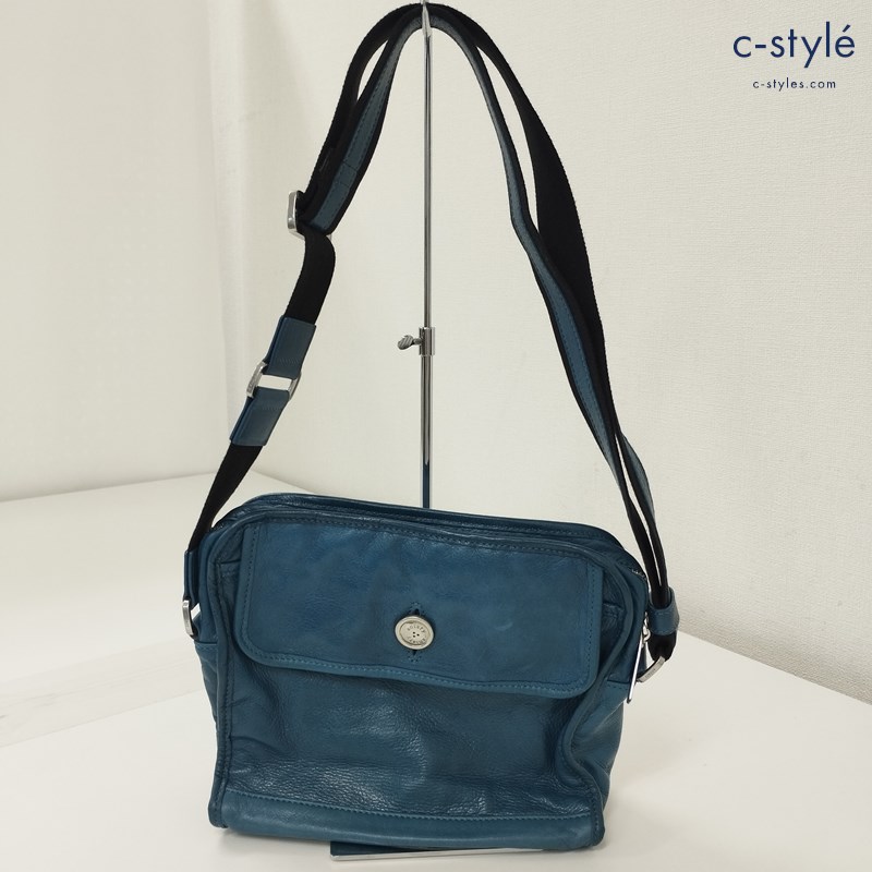 aniary アニアリ ショルダーバッグ ターコイズブルー系 スクエア 日本製