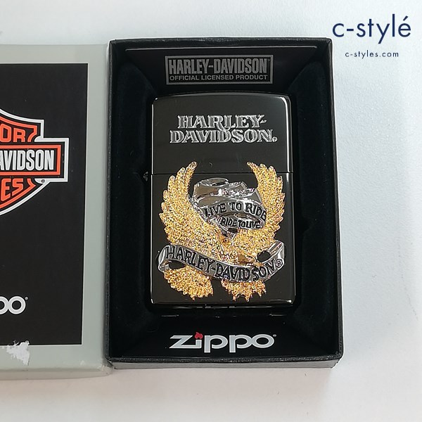 ZIPPO HARLEY-DAVIDSON ハーレーダビッドソン イーグル ビッグメタル オイルライター シルバー×ゴールド