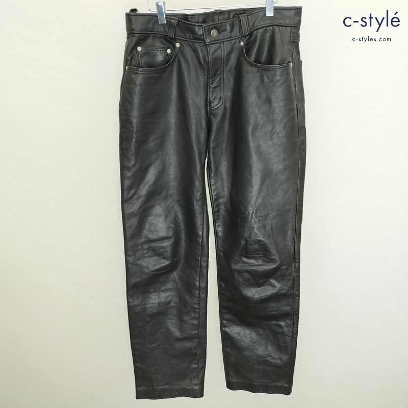 Schott ショット レザーパンツ 34 ブラック