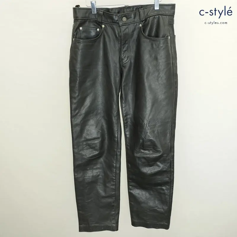 Schott ショット レザーパンツ 34 ブラック