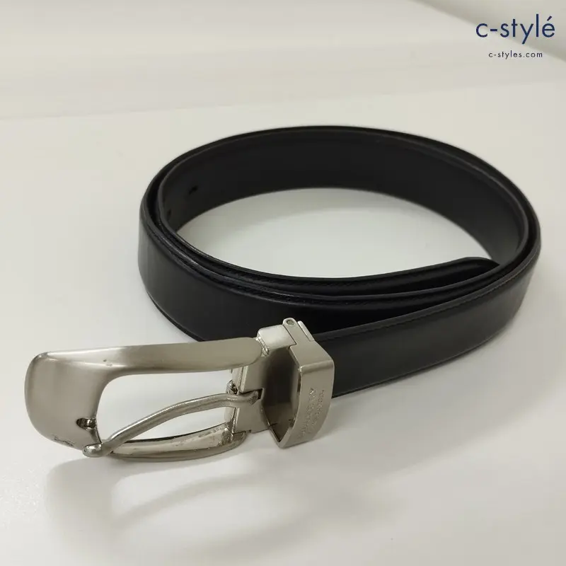 BURBERRY BLACK LABEL バーバリーブラックレーベル レザーベルト ブラック 無地