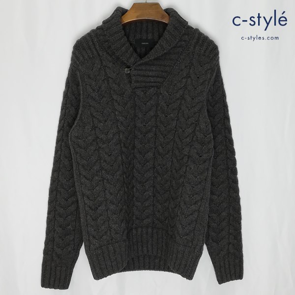 ZANONE ザノーネ 厚手ケーブルニット 48 グレー系 7ET JP1 ZC013 長袖 プルオーバー イタリア製
