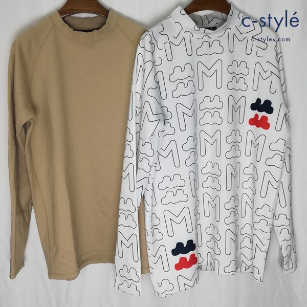 muta marine ムータマリン 長袖シャツ 7 ベージュ ホワイト系 ゴルフ 計2点