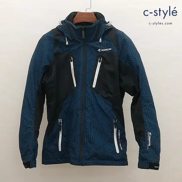 RS TAICHI アールエスタイチ エアパーカ ジャケット M ブラック×ネイビー RSJ307 フード付 バイクウェア